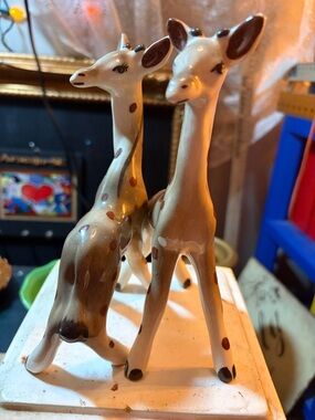 Vintage Robert Simmons Giraffe Figurine Pair Ishka & Bibble 7” MCM
